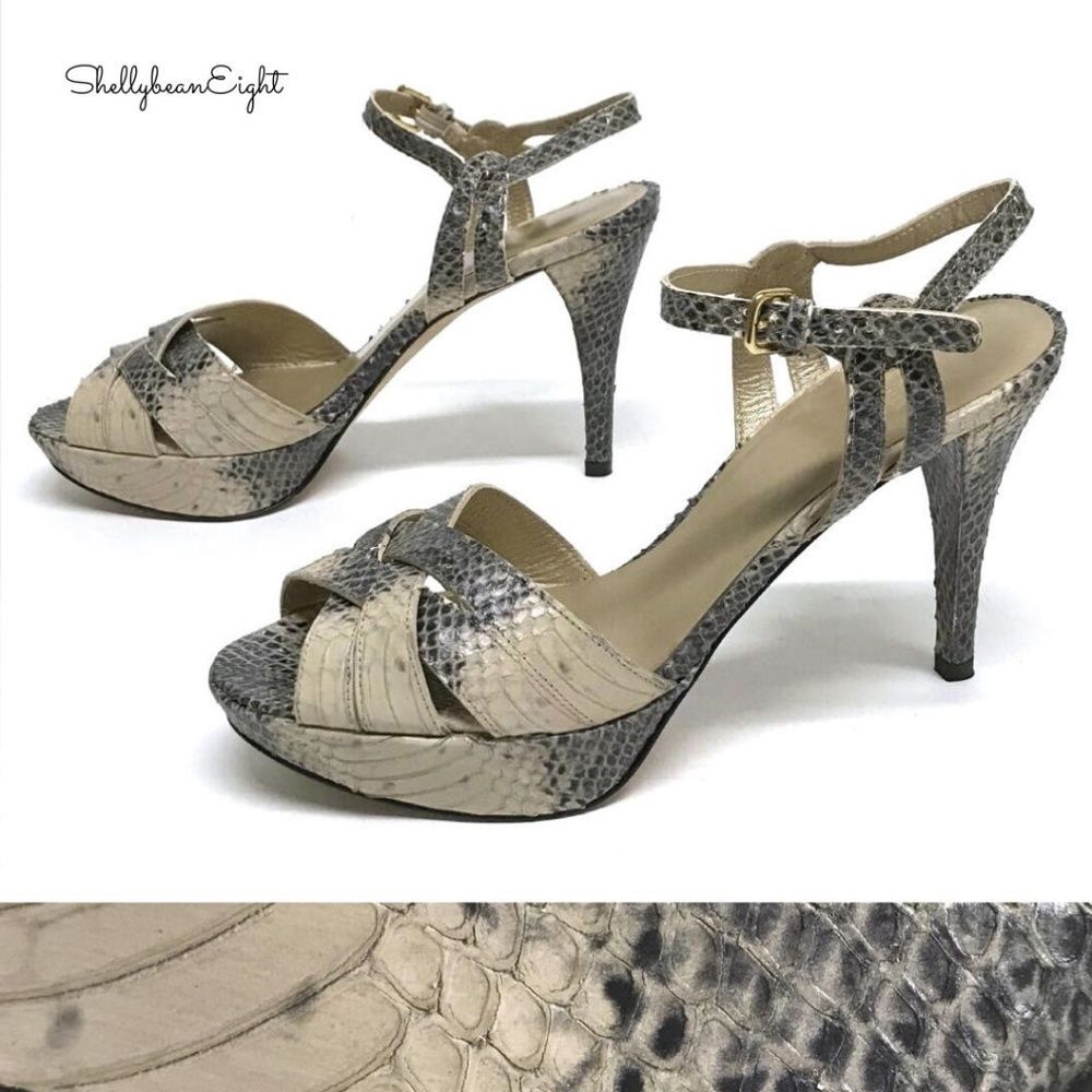Stuart Weitzman Loop Thru Snake Sandals Heels 8.5 - image 2